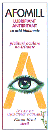 A AFOMILL LUBRIFIANT ANTIIRITANT cu acid hialuronic picături oculare ne-iritante