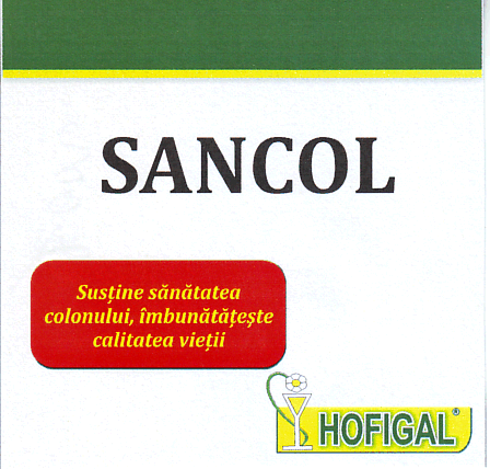 SANCOL HOFIGAL Susţine sănătatea colonului, îmbunătăţeşte calitatea vieţii