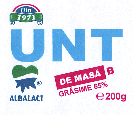 Din 1971. Unt de masa. Albalact