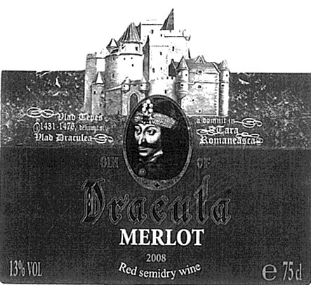 SIN OF Dracula MERLOT 2008 Red semidry wine