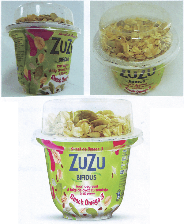 ZUZU Bifidus. Iaurt degresat şi fulgi de ovăz cu seminţe. Snack Omega 3