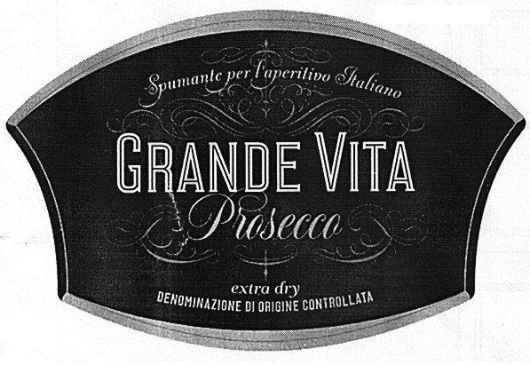 GRANDE VITA Spumante per l'aperitivo Italiano Prosecco extra dry DENOMINAZIONE DI ORIGINE CONTROLLATA