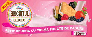 RoStar BISCUITUL DELICIOS petit beurre cu cremă fructe de pădure