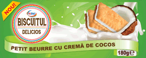 RoStar BISCUITUL DELICIOS petit beurre cu cremă de cocos