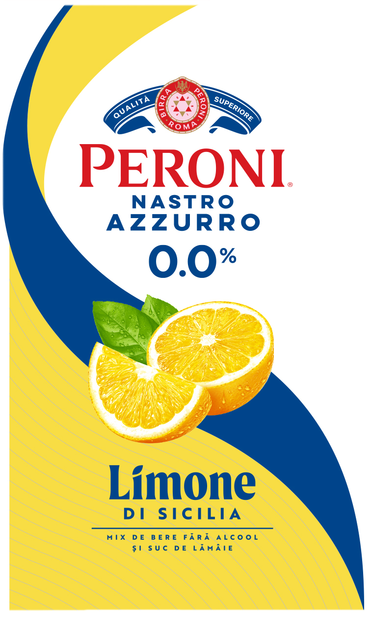 PERONI NASTRO AZZURRO 0.0% LIMONE MIX DE BERE FĂRĂ ALCOOL ȘI SUC DE LĂMÂIE