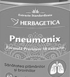 EXTRACTE STANDARDIZATE HERBAGETICA PNEUMONIX FORMULA PREMIUM 18 EXTRACTE SANATATEA PLAMANILOR SI BRONHILOR