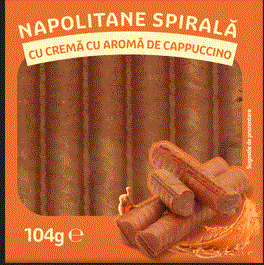 NAPOLITANE SPIRALĂ CU CREMĂ CU AROMĂ DE CAPPUCINO