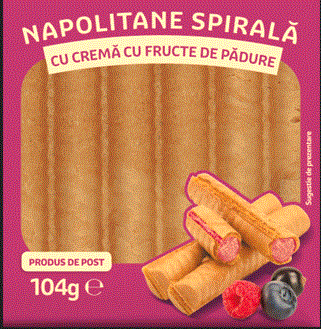 NAPOLITANE SPIRALĂ CU CREMĂ CU FRUCTE DE PĂDURE
