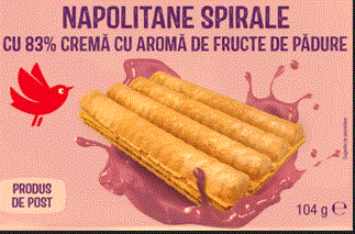 NAPOLITANE SPIRALE CU 83% CREMA CU AROMA DE FRUCTE DE PADURE