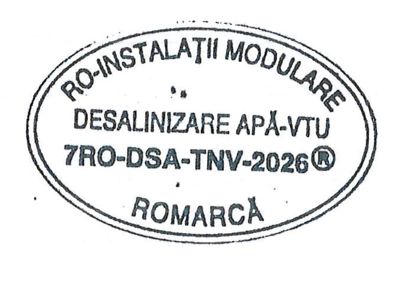 RO-INSTALAȚII MODULARE DESALINIZARE APĂ-VTU 7RO-DSA-TNV-2026 ROMARCĂ