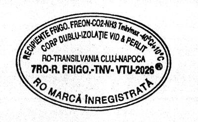 RECIPIENTE FRIGO.FREON-CO2-NH3 Tmin/max -40C/+10C CORP DUBLU-IZOLAȚIE VID & PERLIT RO-TRANSILVANIA CLUJ-NAPOCA 7RO-R. FRIGO.-TNV - VTU-2026 RO MARCĂ ÎNREGISTRATĂ