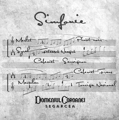 Simfonie Domeniul Coroanei Segarcea Merlot Pinot noir Sirah Fetească Neagră Cabernet Sauvignon Cabernet Franc Marselan Touriga Nacional
